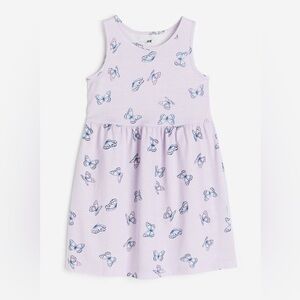 H&M Girls Ladybug Butterfly Patterned Cotton Jersey Dress